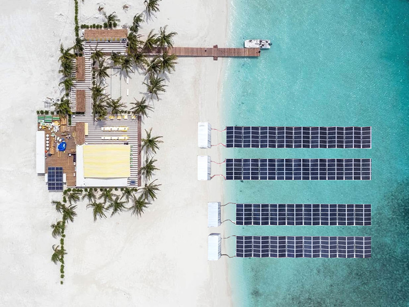 Contenedor solar fotovoltaico (tipo flotador)